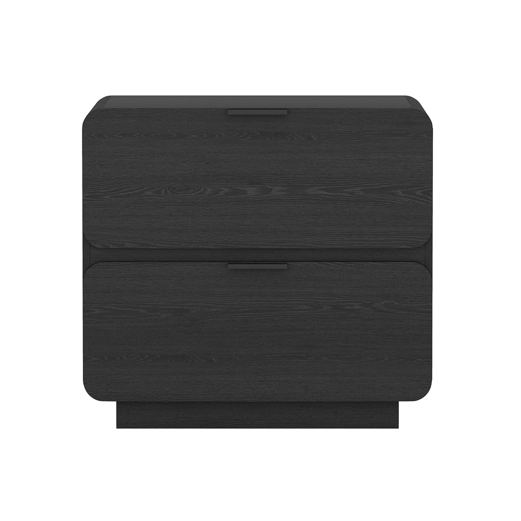 Manhattan Comfort Chrystie Contemporary Modern 26" Nightstand in Black (2-Drawer)
