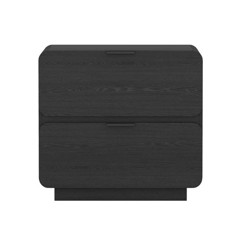 Manhattan Comfort Chrystie Contemporary Modern 26" Nightstand in Black (2-Drawer)