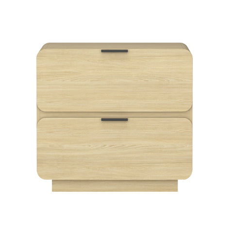 Manhattan Comfort Chrystie Contemporary Modern 26" Nightstand in Natural (2-Drawer)