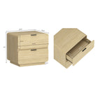 Manhattan Comfort Chrystie Contemporary Modern 26" Nightstand in Natural (2-Drawer)
