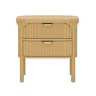 Manhattan Comfort Park Contemporary 24" Solid Wood Nightstand in Natural (2-Drawer)