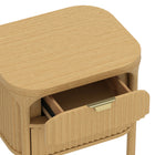 Manhattan Comfort Park Contemporary 24" Solid Wood Nightstand in Natural (2-Drawer)