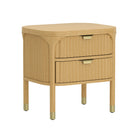Manhattan Comfort Park Contemporary 24" Solid Wood Nightstand in Natural (2-Drawer)