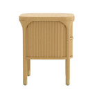 Manhattan Comfort Park Contemporary 24" Solid Wood Nightstand in Natural (2-Drawer)