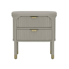 Manhattan Comfort Park Contemporary 24" Solid Wood Nightstand in Gray (2-Drawer)