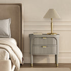 Manhattan Comfort Park Contemporary 24" Solid Wood Nightstand in Gray (2-Drawer)