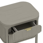 Manhattan Comfort Park Contemporary 24" Solid Wood Nightstand in Gray (2-Drawer)