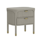 Manhattan Comfort Park Contemporary 24" Solid Wood Nightstand in Gray (2-Drawer)