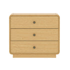 Manhattan Comfort Liora Contemporary 28" Solid Wood Nightstand in Natural (3-Drawer)