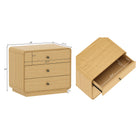 Manhattan Comfort Liora Contemporary 28" Solid Wood Nightstand in Natural (3-Drawer)