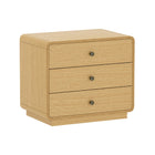 Manhattan Comfort Liora Contemporary 28" Solid Wood Nightstand in Natural (3-Drawer)