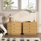 Manhattan Comfort Liora Contemporary 28" Solid Wood Nightstand in Natural (3-Drawer)