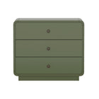 Manhattan Comfort Liora Contemporary 28" Solid Wood Nightstand in Green (3-Drawer)