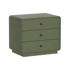 Manhattan Comfort Liora Contemporary 28" Solid Wood Nightstand in Green (3-Drawer)
