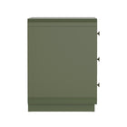 Manhattan Comfort Liora Contemporary 28" Solid Wood Nightstand in Green (3-Drawer)