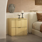 Manhattan Comfort Clive Mid-Century Modern 22" Nightstand in Natural and Gold (2-Drawer)