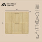 Manhattan Comfort Clive Mid-Century Modern 22" Nightstand in Natural and Gold (2-Drawer)