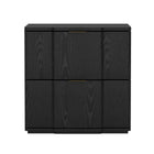 Manhattan Comfort Clive Mid-Century Modern 22" Nightstand in Black and Gold (2-Drawer)