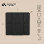 Manhattan Comfort Clive Mid-Century Modern 22" Nightstand in Black and Gold (2-Drawer)