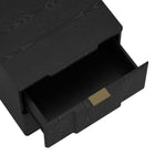 Manhattan Comfort Clive Mid-Century Modern 22" Nightstand in Black and Gold (2-Drawer)