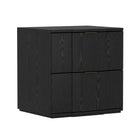 Manhattan Comfort Clive Mid-Century Modern 22" Nightstand in Black and Gold (2-Drawer)