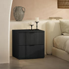 Manhattan Comfort Clive Mid-Century Modern 22" Nightstand in Black and Gold (2-Drawer)