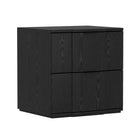 Manhattan Comfort Clive Mid-Century Modern 22" Nightstand in Black and Gold (2-Drawer)