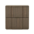 Manhattan Comfort Clive Mid-Century Modern 22" Nightstand in Walnut and Gold (2-Drawer)