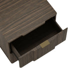 Manhattan Comfort Clive Mid-Century Modern 22" Nightstand in Walnut and Gold (2-Drawer)