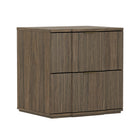 Manhattan Comfort Clive Mid-Century Modern 22" Nightstand in Walnut and Gold (2-Drawer)