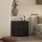 Manhattan Comfort Clive Mid-Century Modern 22" Nightstand in Black (2-Drawer)
