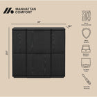 Manhattan Comfort Clive Mid-Century Modern 22" Nightstand in Black (2-Drawer)