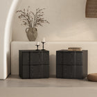 Manhattan Comfort Clive Mid-Century Modern 22" Nightstand in Black (2-Drawer)