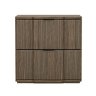 Manhattan Comfort Clive Mid-Century Modern 22" Nightstand in Walnut and Black (2-Drawer)