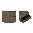 Manhattan Comfort Clive Mid-Century Modern 22" Nightstand in Walnut and Black (2-Drawer)