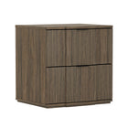 Manhattan Comfort Clive Mid-Century Modern 22" Nightstand in Walnut and Black (2-Drawer)