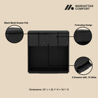 Manhattan Comfort Clive Mid-Century Modern 22" Nightstand in Black (1-Drawer) - NS1561-2