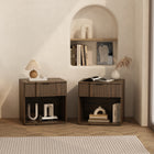 Manhattan Comfort Clive Mid-Century Modern 22" Nightstand in Walnut (1-Drawer) - NS1561-3