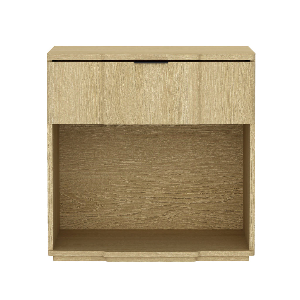 Manhattan Comfort Clive Mid-Century Modern 22" Nightstand in Natural Oak (1-Drawer)