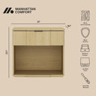 Manhattan Comfort Clive Mid-Century Modern 22" Nightstand in Natural Oak (1-Drawer) - NS1561-4