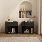 Manhattan Comfort Clive Mid-Century Modern 22" Nightstand in Black (1-Drawer) - NS1561-5