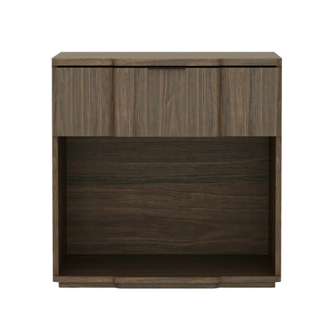 Manhattan Comfort Clive Mid-Century Modern 22" Nightstand in Walnut (1-Drawer)