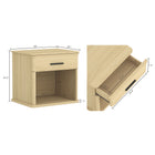 Manhattan Comfort Clifford Traditional Nightstand in Natural Oak (1-Drawer)