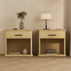 Manhattan Comfort Clifford Traditional Nightstand in Natural Oak (1-Drawer)