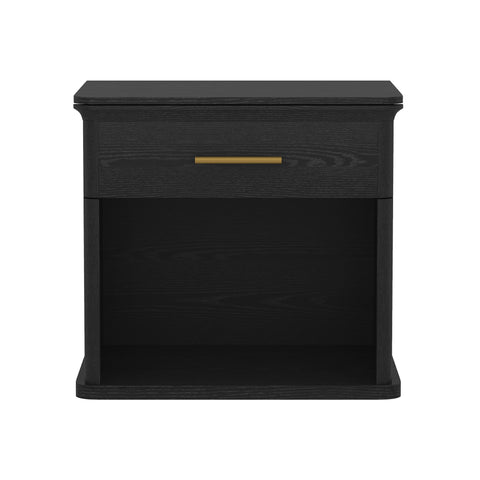 Manhattan Comfort Clifford Traditional Nightstand in Black (1-Drawer)