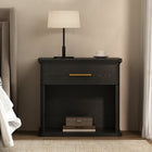 Manhattan Comfort Clifford Traditional Nightstand in Black (1-Drawer)