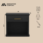 Manhattan Comfort Clifford Traditional Nightstand in Black (1-Drawer)