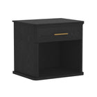 Manhattan Comfort Clifford Traditional Nightstand in Black (1-Drawer)