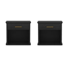 Manhattan Comfort Clifford Traditional Nightstand in Black (1-Drawer)