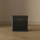 Manhattan Comfort Clifford Traditional Nightstand in Black (1-Drawer)